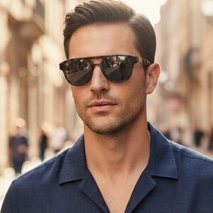 New! Berluti BL40002U 52V Sunglasses with Blue Lenses, Authentic